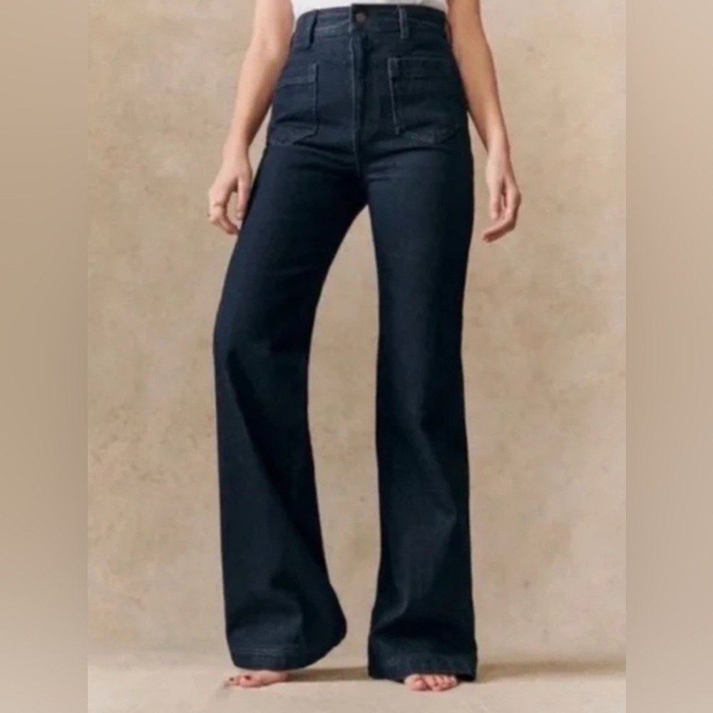 Sezane New 70s trouser dark denim 42/10